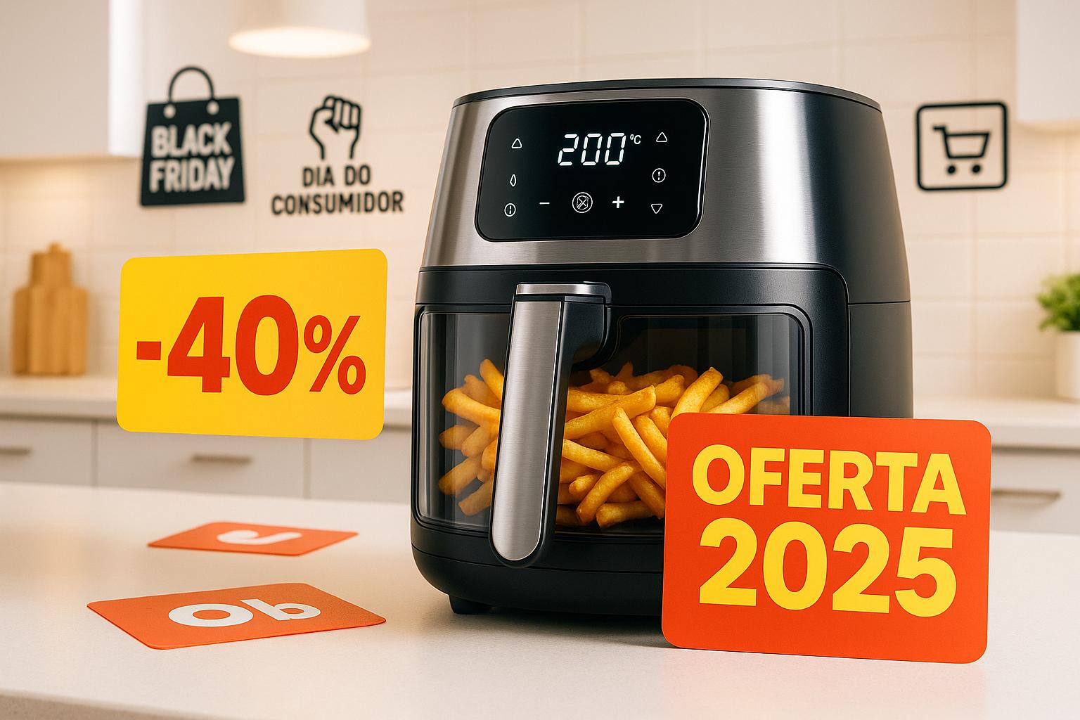 Air fryer em promoção 2025: descubra as melhores ofertas, marcas e dicas para comprar com desconto e renovar sua cozinha com praticidade e economia. (imagem gerada com inteligência artificial)