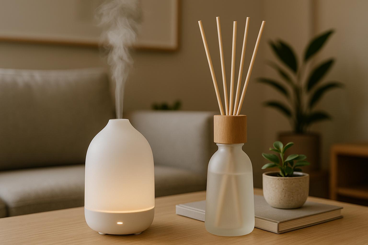 Aromatizadores e Difusores Modernos unem design elegante e tecnologia segura para perfumar e transformar qualquer ambiente com conforto e bem-estar. (imagem gerada com inteligência artificial)