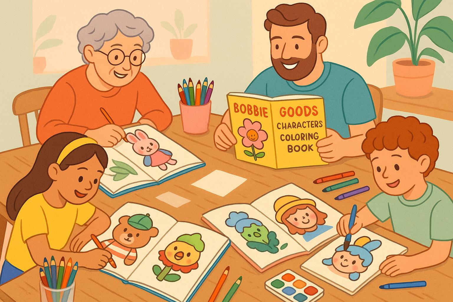 O Livro para Colorir Personagens Bobbie Goods estimula criatividade, relaxa e diverte crianças e adultos com desenhos exclusivos de alta qualidade. (imagem gerada com inteligência artificial)