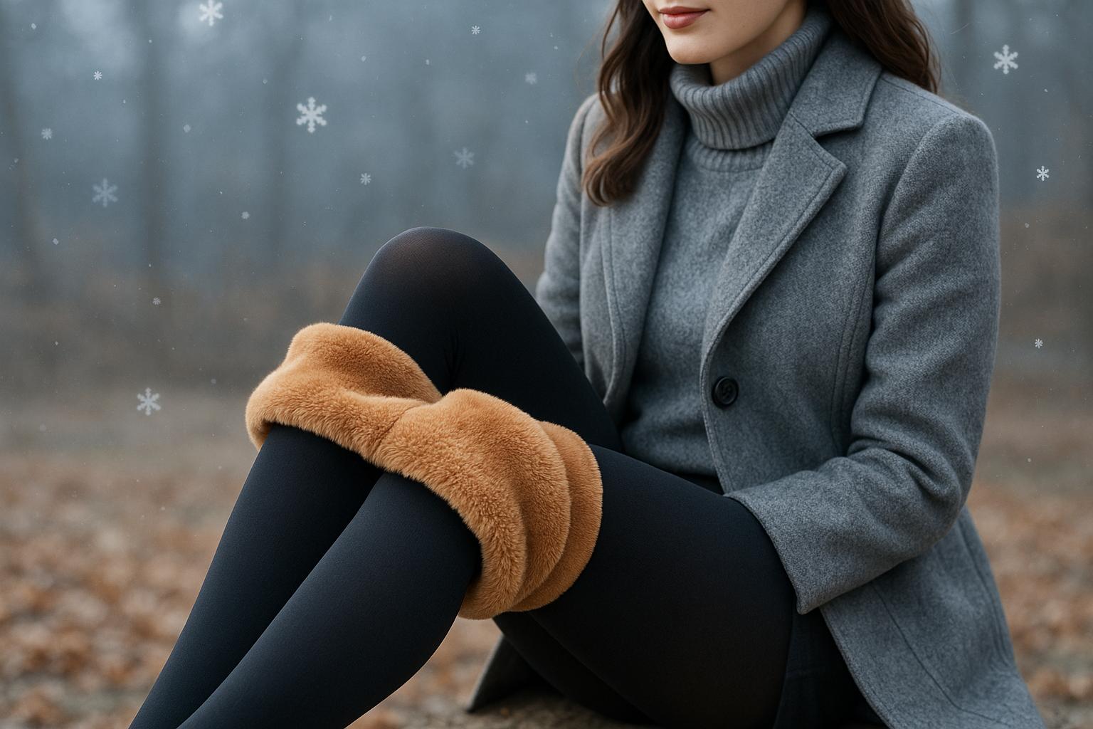 A meia-calça térmica forrada com lã peluciada oferece conforto, calor e ajuste perfeito, ideal para enfrentar o frio com estilo e proteção térmica. (imagem gerada com inteligência artificial)