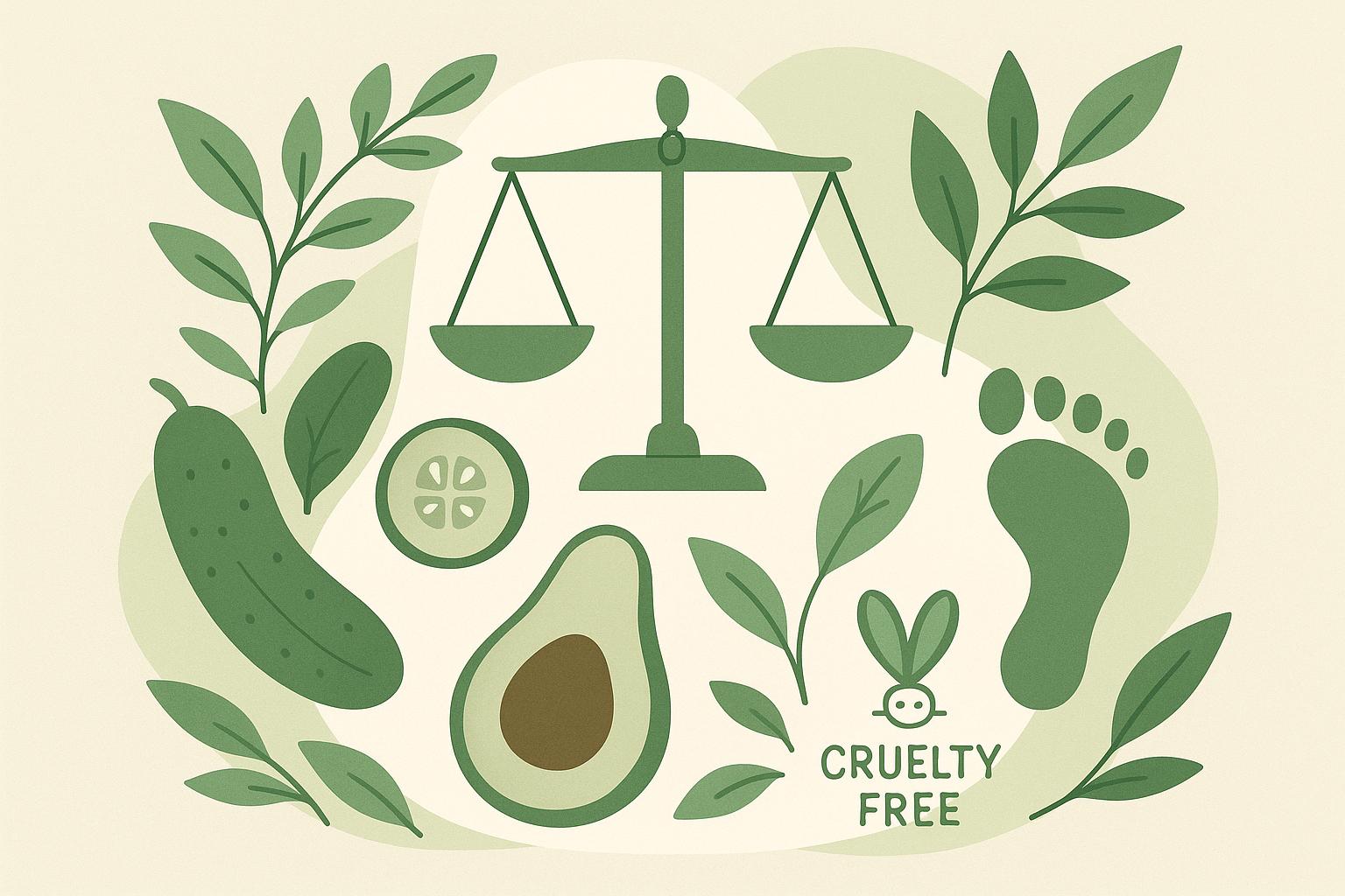 Descubra os benefícios dos cosméticos veganos para uma beleza ética, sustentável e segura, alinhando cuidado com a pele, meio ambiente e bem-estar animal. (imagem gerada com inteligência artificial)