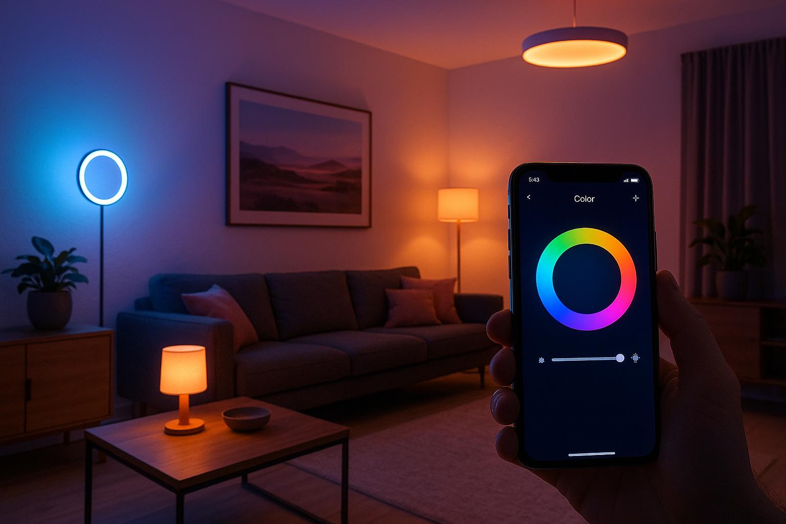 Descubra por que instalar luminárias LED inteligentes torna sua casa mais econômica, moderna e personalizada com tecnologia, eficiência e automação fácil. (imagem gerada com inteligência artificial)