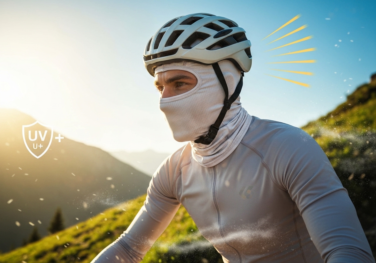 Balaclava de Seda Leve com Proteção UV 50+ para Esportes ao Ar Livre
