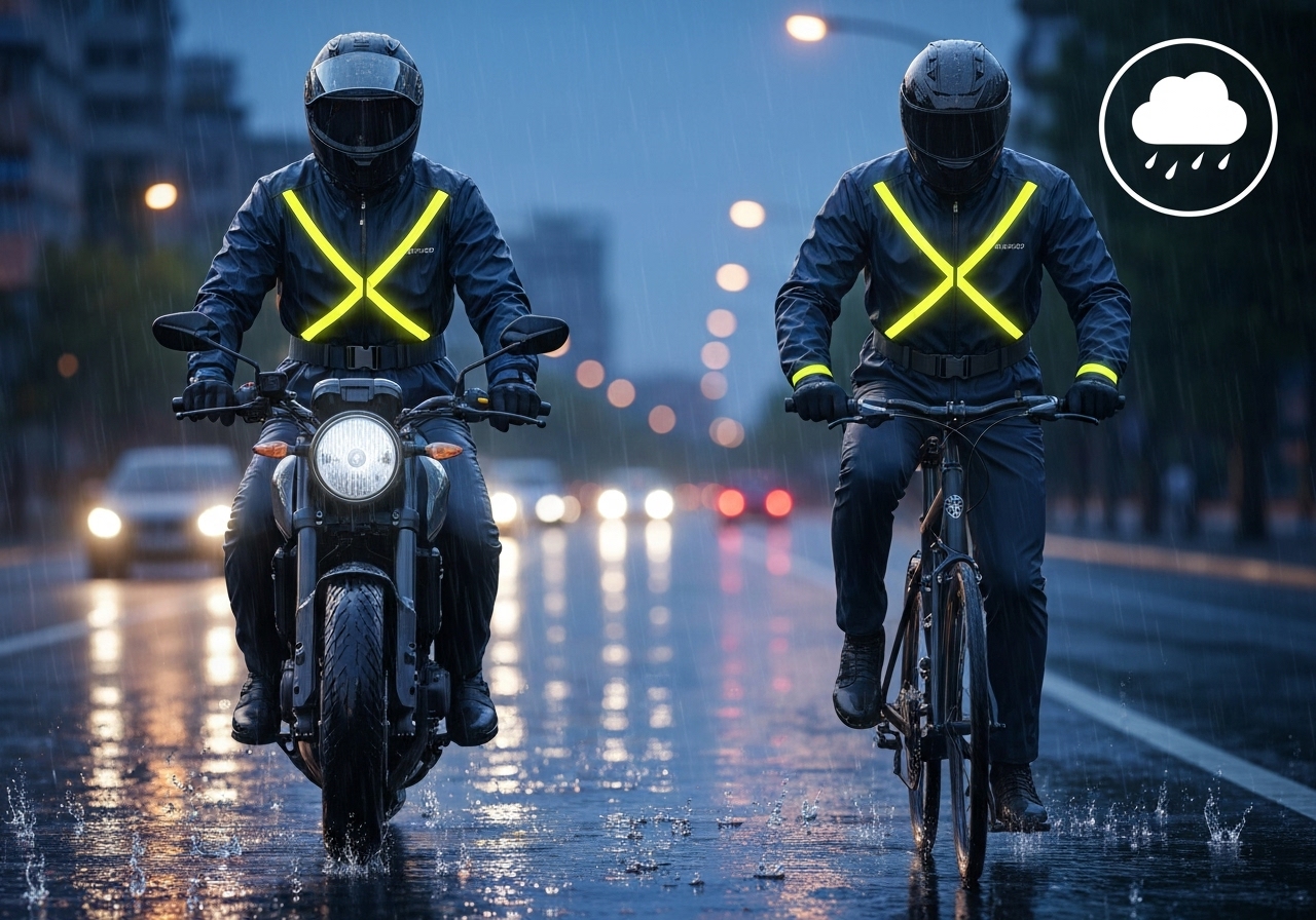 Capa de Chuva Impermeável para Motociclistas e Ciclistas com Reflexivo