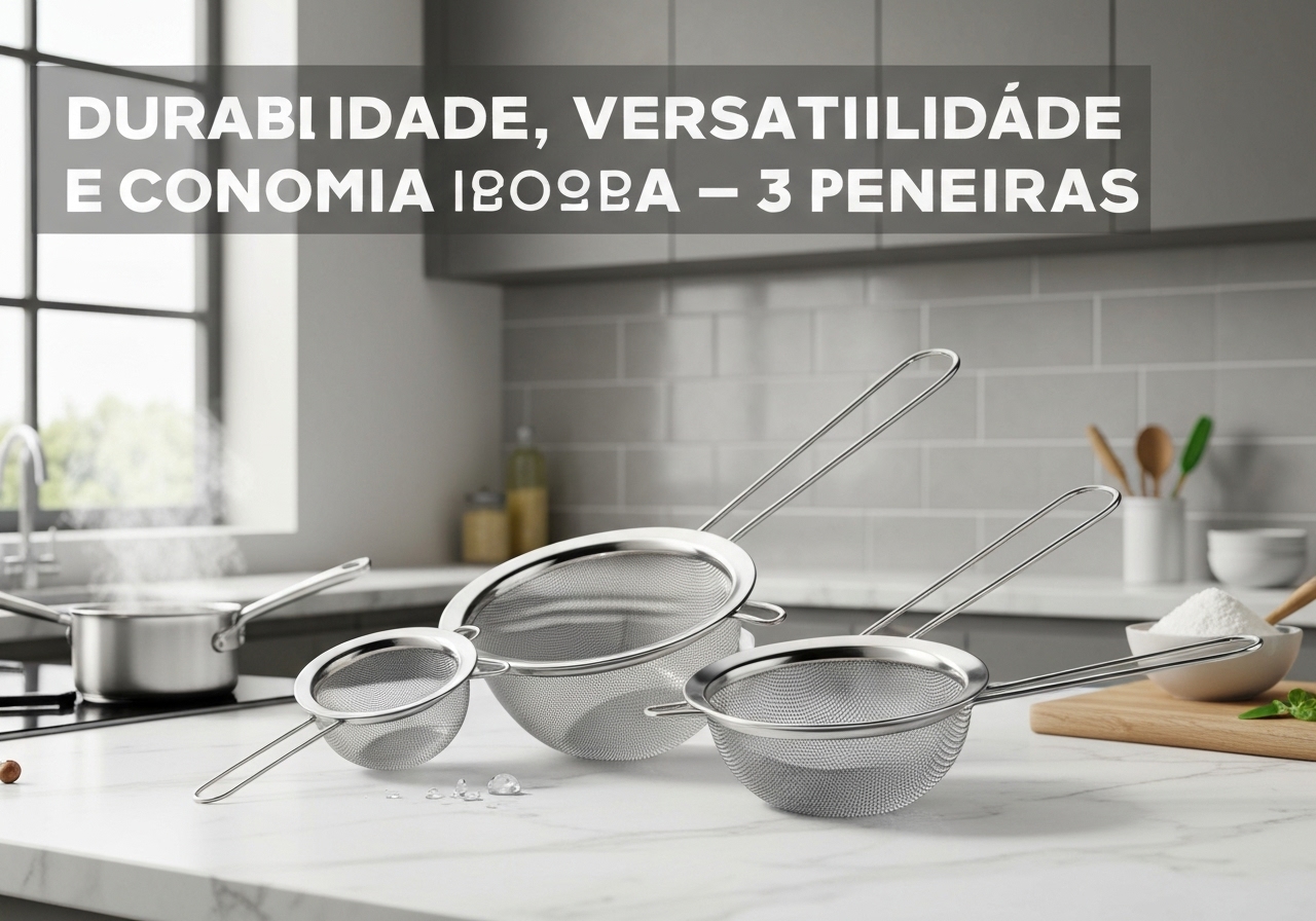 Kit 3 Peneiras Inox Duráveis e Econômicas R$15,98 Frete Grátis
