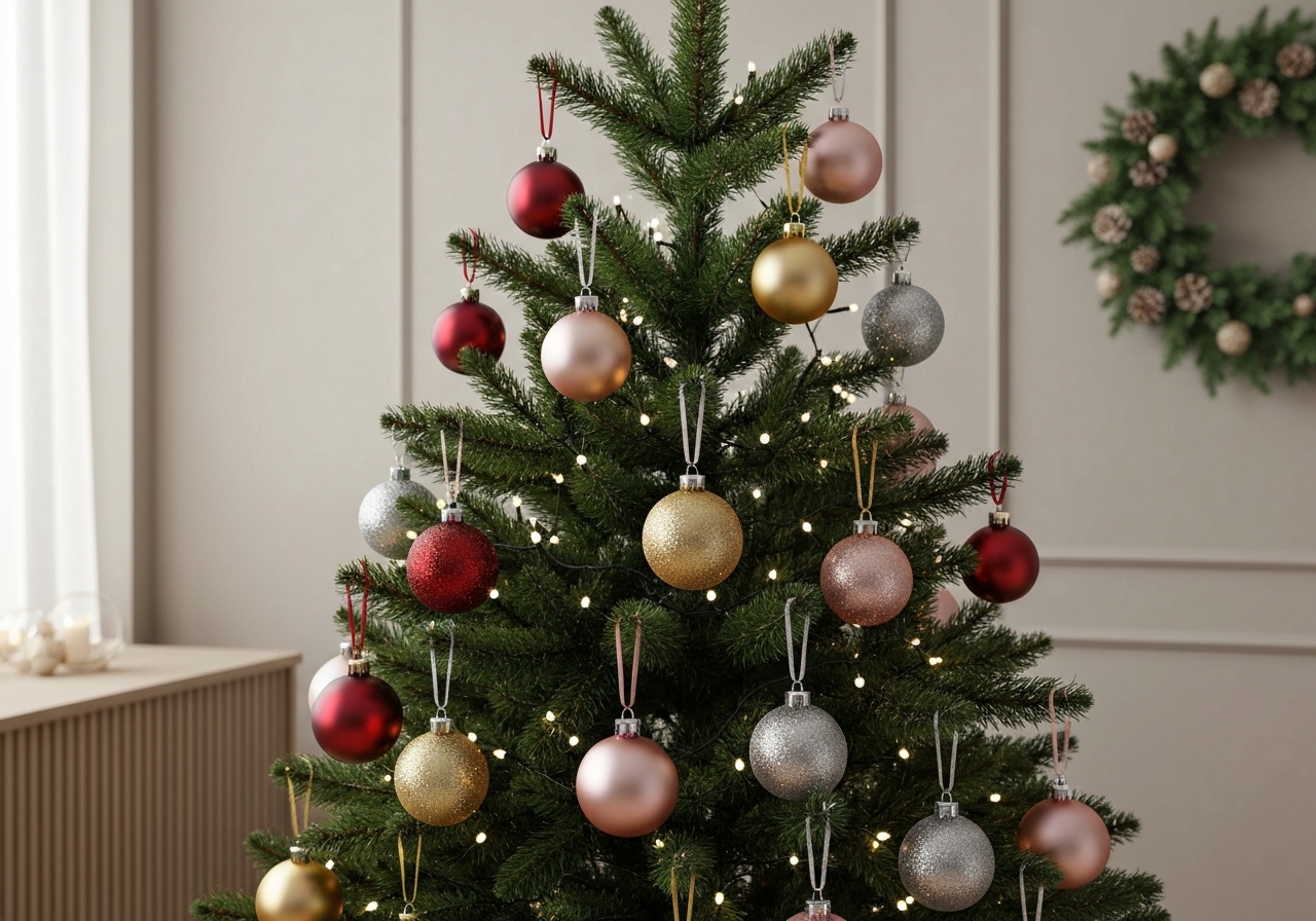 Kit de Bolinhas de Natal 3-8cm em Cores e Acabamentos Diversos, Entrega Rápida