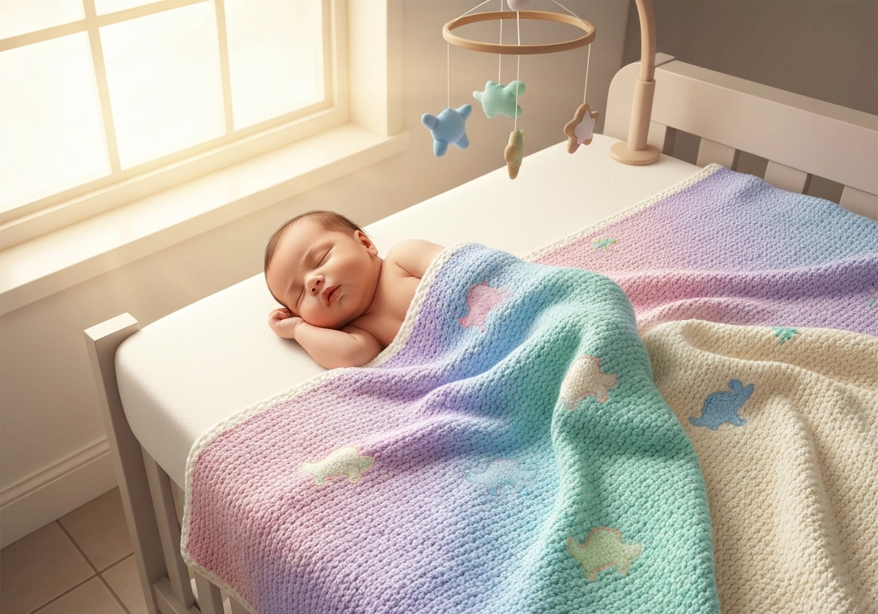 Envolva seu bebê com a manta de tricô Pipoquinhas: 85x85cm, macio, antialérgico, 14 cores, perfeita para a saída da maternidade e presentes inesquecíveis. (imagem gerada com inteligência artificial)