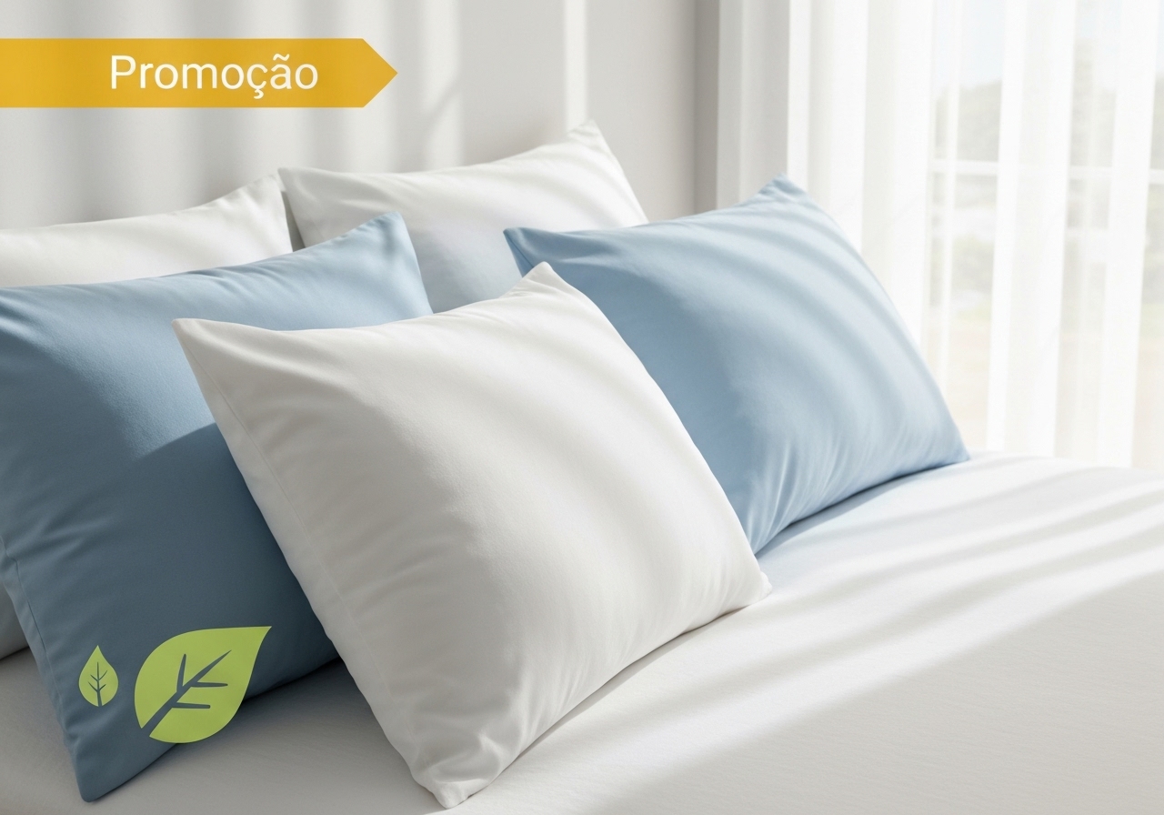 Conjunto de 4 Travesseiros Macios 65x45cm em Promoção a partir de R$26,99