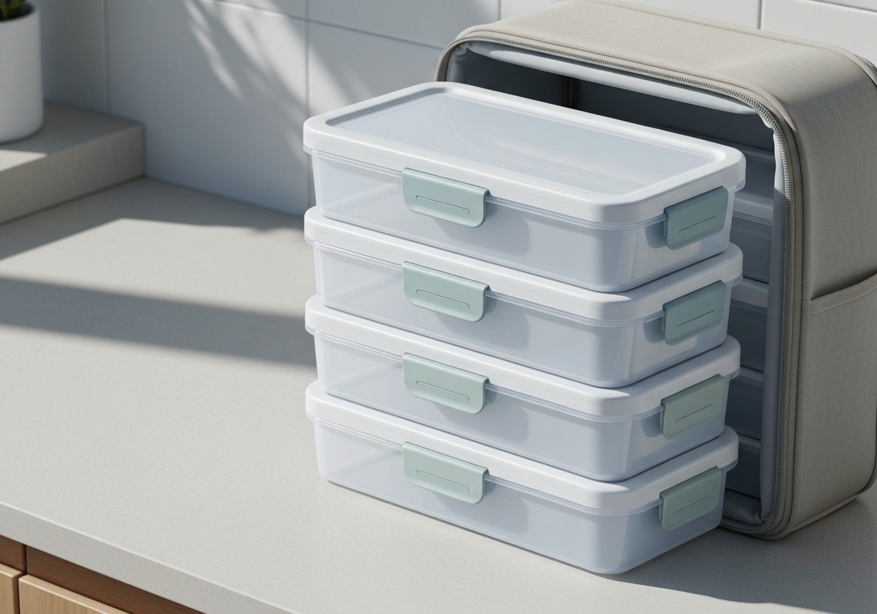 Kit 10 Marmitas 800ml BPA-Free com Travas Laterais para Organização