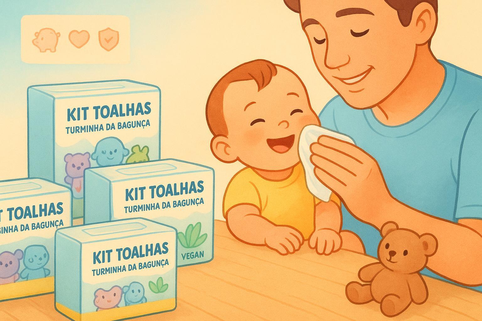 Kit 10 Toalhas Turminha da Bagunça 120 Fls Hipoalergênico