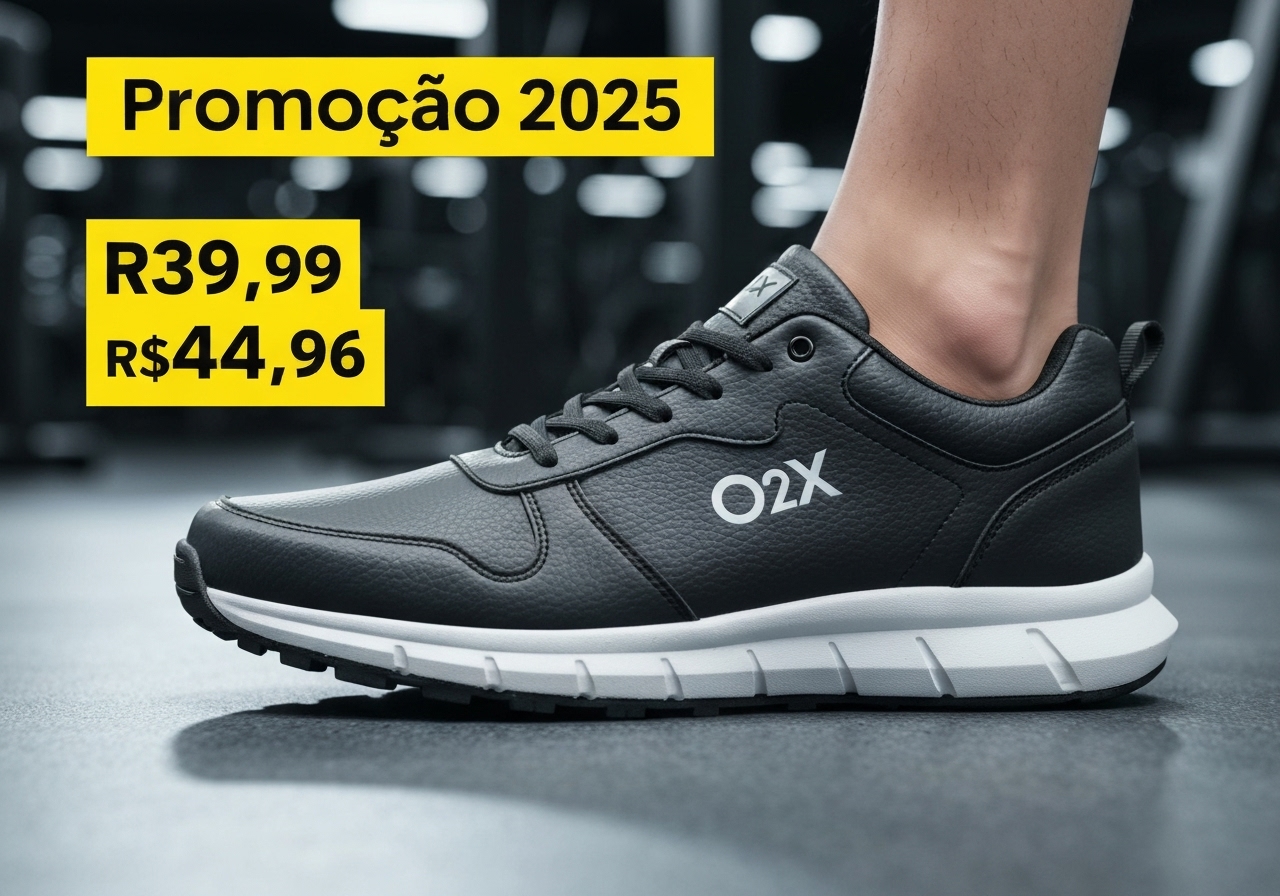 Tênis O2X Esportivo Masculino: Promoção de R$39,99 a R$44,96 2025